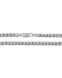 Sterling Silver 6mm Cubic Zirconia Set Arrow Chain Necklace 22 - 32 Inch