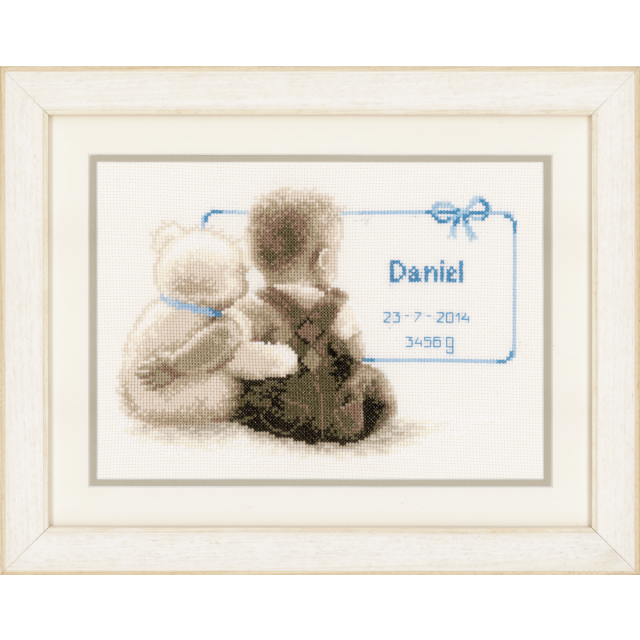 Buy Vervaco Birth Record Cuddle Teddy Cross Stitch Kit by World of Jewellery