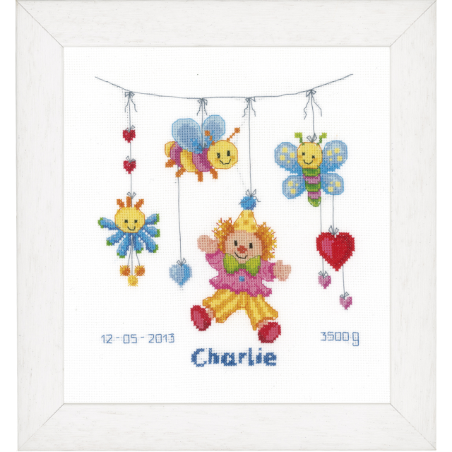 Buy Vervaco Birth Record Clown Delight Cross Stitch Kit by World of Jewellery