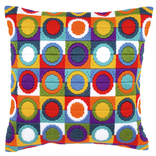 Buy Vervaco Circles Long Stitch Cushion Kit by World of Jewellery