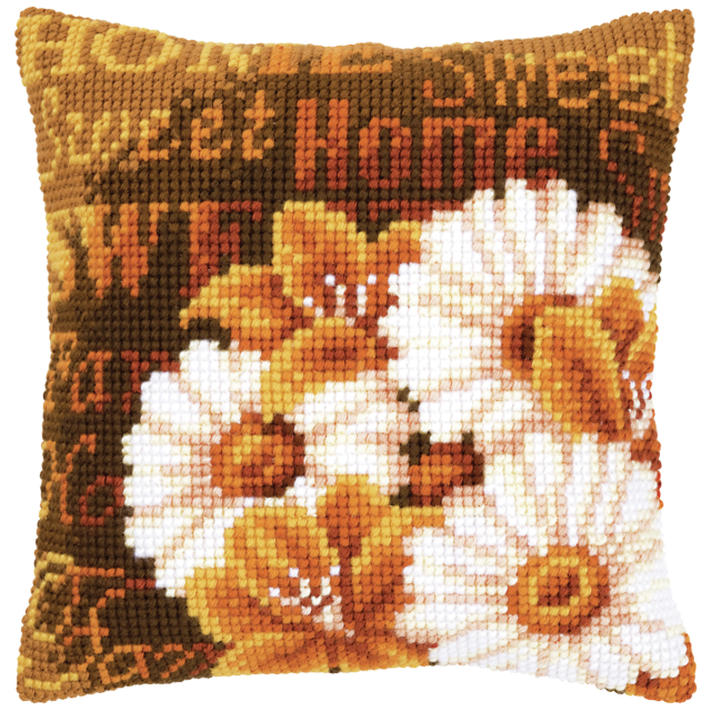 Buy Vervaco Daisies Cushion Cross Stitch Kit by World of Jewellery