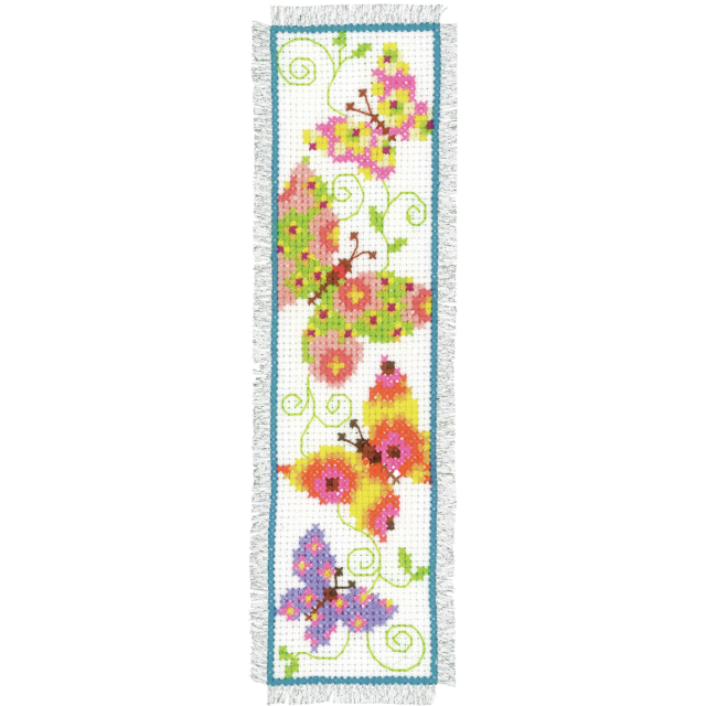 Buy Vervaco Bookmark Butterflies I Cross Stitch Kit by World of Jewellery