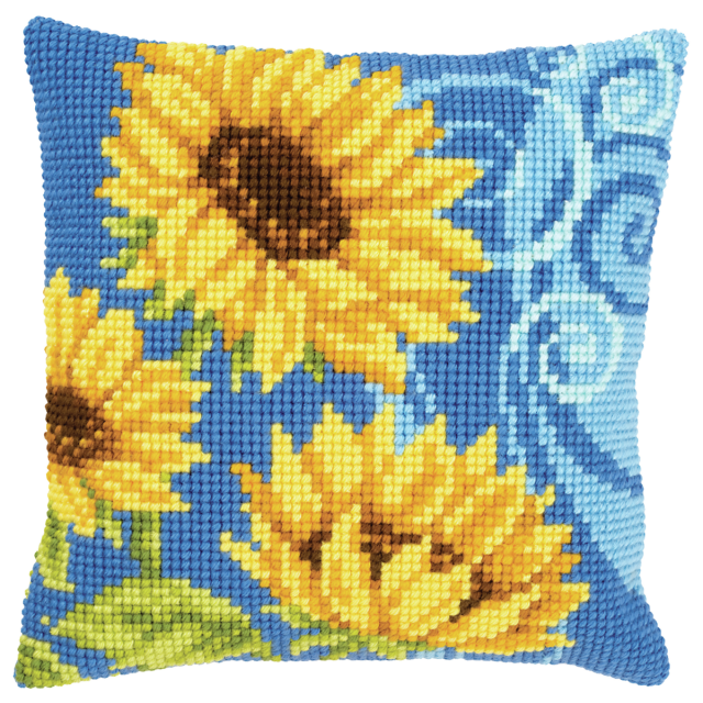 Buy Vervaco Sunflowers Cushion Cross Stitch Kit by World of Jewellery