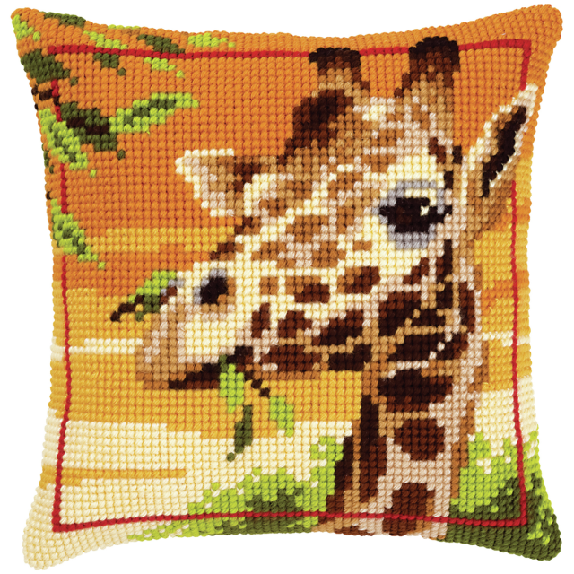 Buy Vervaco Giraffe Cushion Cross Stitch Kit by World of Jewellery