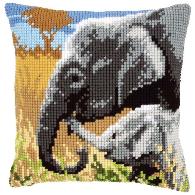 Buy Vervaco Elephants Cushion Cross Stitch Kit by World of Jewellery