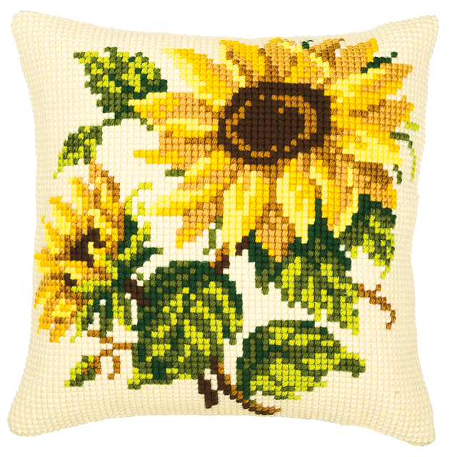 Buy Vervaco Sunflowers Cushion Cross Stitch Kit by World of Jewellery