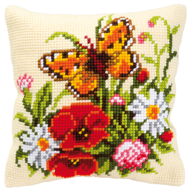 Buy Vervaco Butterfly Cushion Cross Stitch Kit by World of Jewellery