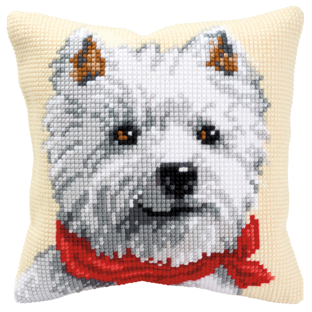 Buy Vervaco West Highland Terrier Cushion Cross Stitch Kit by World of Jewellery