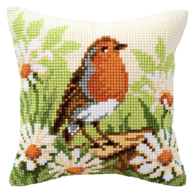 Buy Vervaco Robin Cushion Cross Stitch Kit by World of Jewellery