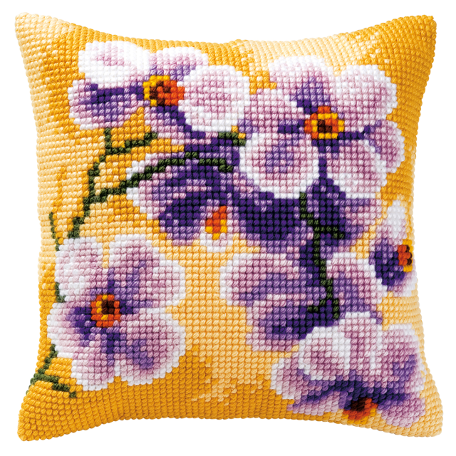 Buy Vervaco Orchid Cushion Cross Stitch Kit by World of Jewellery