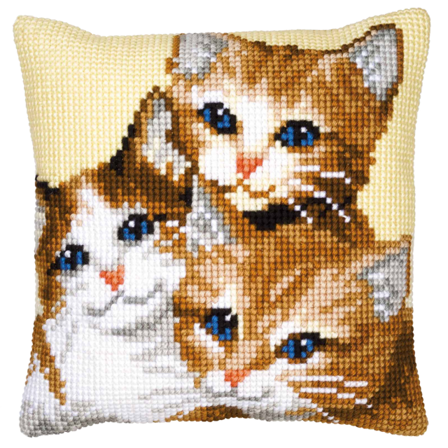 Buy Vervaco Kittens Cushion Cross Stitch Kit by World of Jewellery