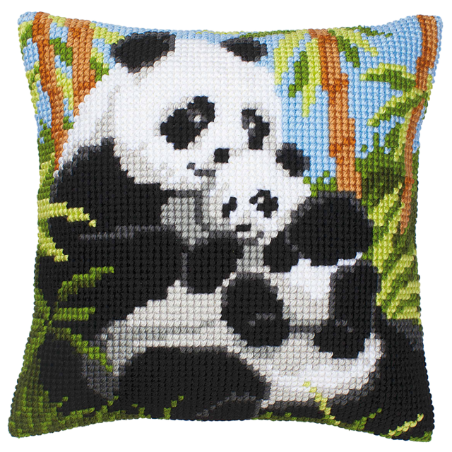 Buy Vervaco Panda Cushion Cross Stitch Kit by World of Jewellery