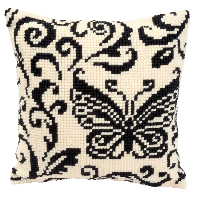 Buy Vervaco Blackworks Design Cushion Cross Stitch Kit by World of Jewellery