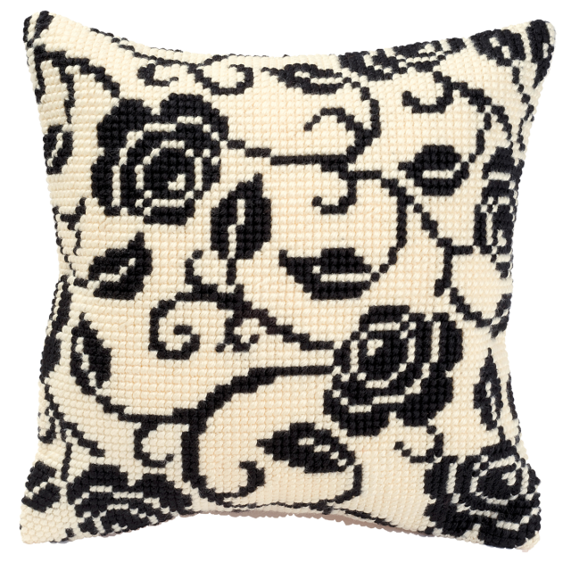 Buy Vervaco Blackworks Design Cushion Cross Stitch Kit by World of Jewellery