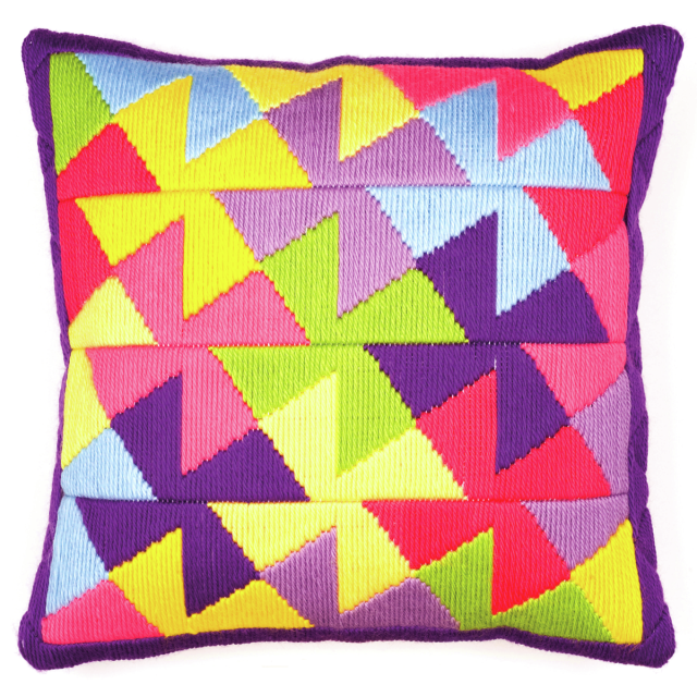 Buy Vervaco Bold Geometric Style Long Stitch Cushion Kit by World of Jewellery