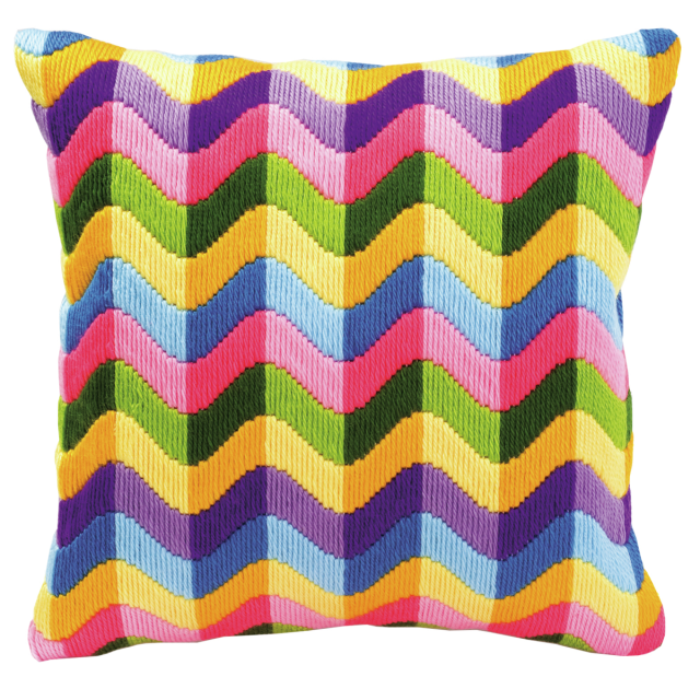Buy Vervaco Bold Geometric Style Long Stitch Cushion Kit by World of Jewellery