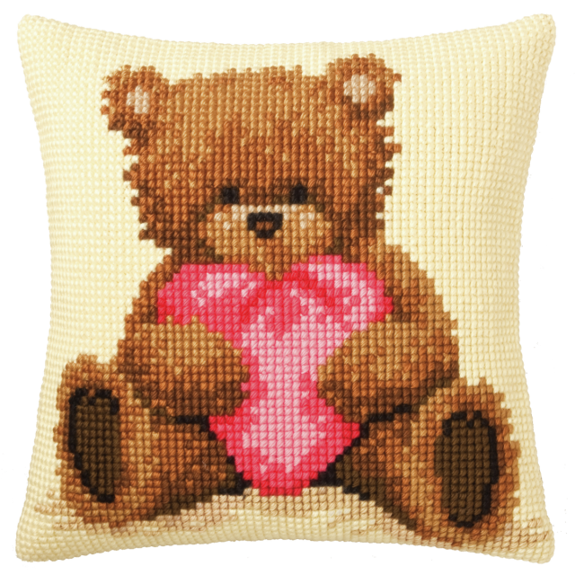 Buy Vervaco Popcorn with Heart Cushion Cross Stitch Kit by World of Jewellery