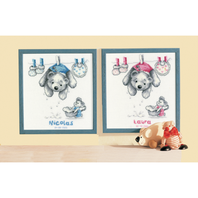 Buy Vervaco Birth Record Baby Laundry Cross Stitch Kit by World of Jewellery