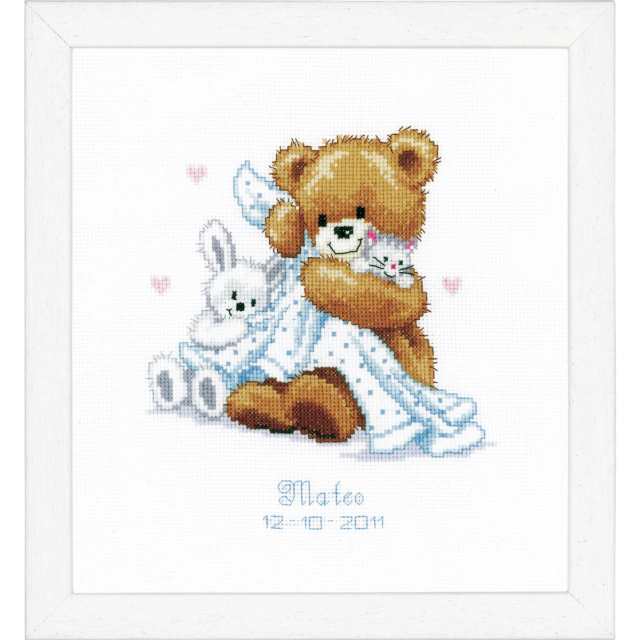 Buy Vervaco Birth Record Teddy & Blanket Cross Stitch Kit by World of Jewellery