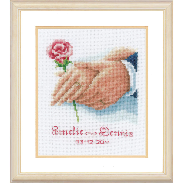 Buy Vervaco Wedding Record Holding Hands Cross Stitch Kit by World of Jewellery