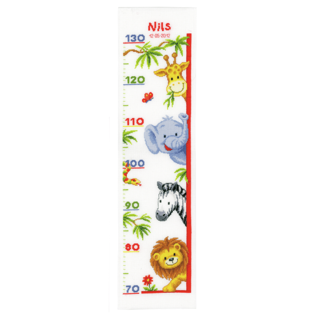 Buy Vervaco Birth Record Height Chart Zoo Animals Cross Stitch Kit by World of Jewellery