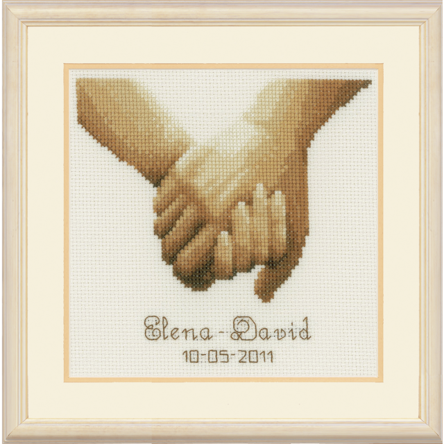 Buy Vervaco Wedding Record Holding Hands Cross Stitch Kit by World of Jewellery