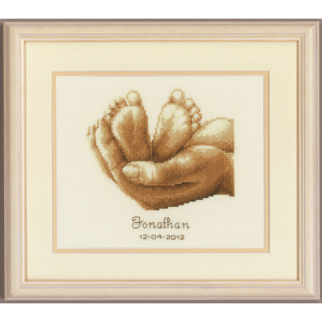 Buy Vervaco Birth Record Tiny Feet Cross Stitch Kit by World of Jewellery