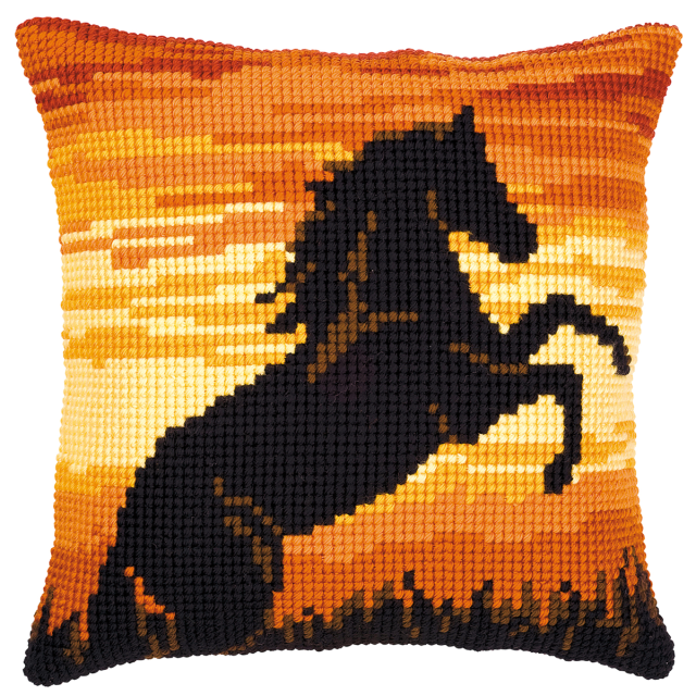 Buy Vervaco Sunset Stallion Cushion Cross Stitch Kit by World of Jewellery