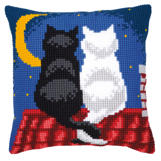 Buy Vervaco Roof Top Cats Cushion Cross Stitch Kit by World of Jewellery