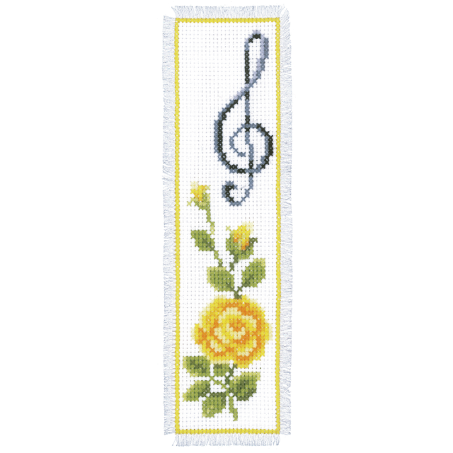Buy Vervaco Bookmark Rose & Treble Clef Cross Stitch Kit by World of Jewellery