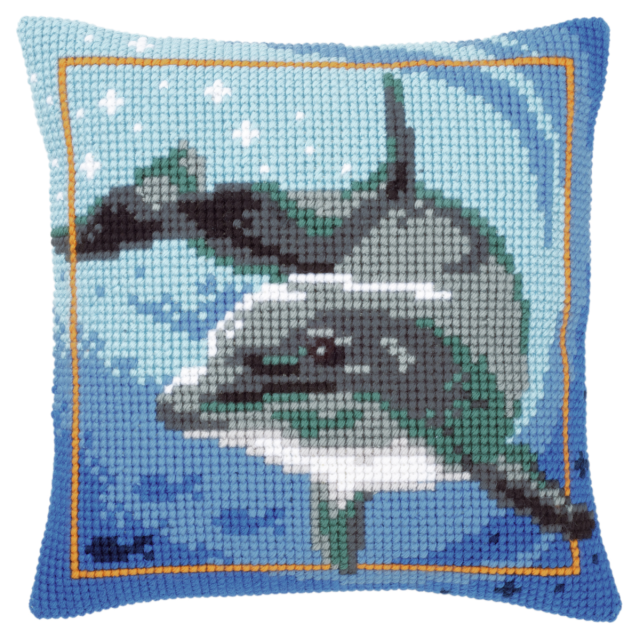 Buy Vervaco Dolphin Cushion Cross Stitch Kit by World of Jewellery