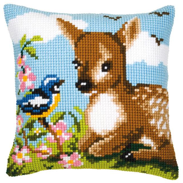 Buy Vervaco Deer And Bird Cushion Cross Stitch Kit by World of Jewellery