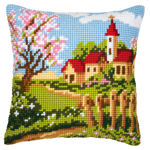 Buy Vervaco Country Church Cushion Cross Stitch Kit by World of Jewellery