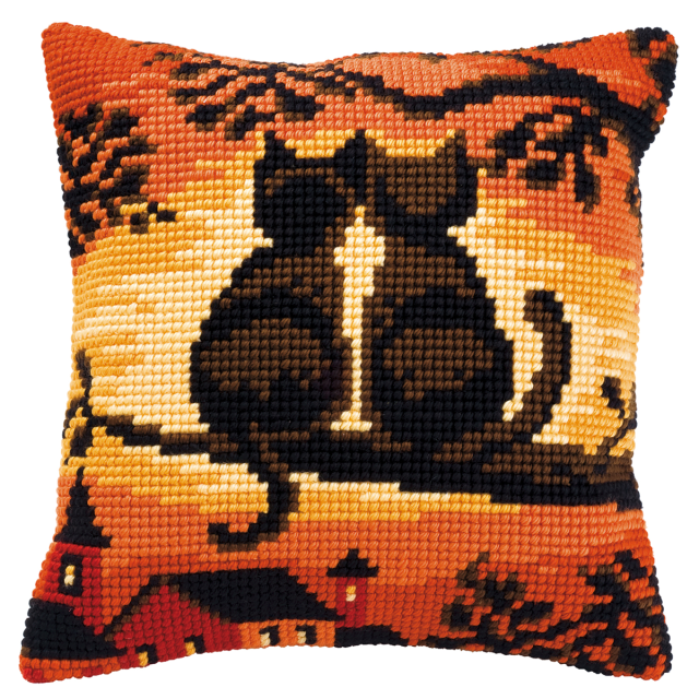 Buy Vervaco Sunset Cats Cushion Cross Stitch Kit by World of Jewellery