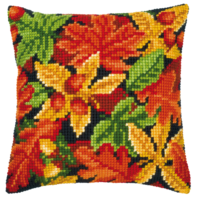 Buy Vervaco Autumn Leaves Cushion Cross Stitch Kit by World of Jewellery