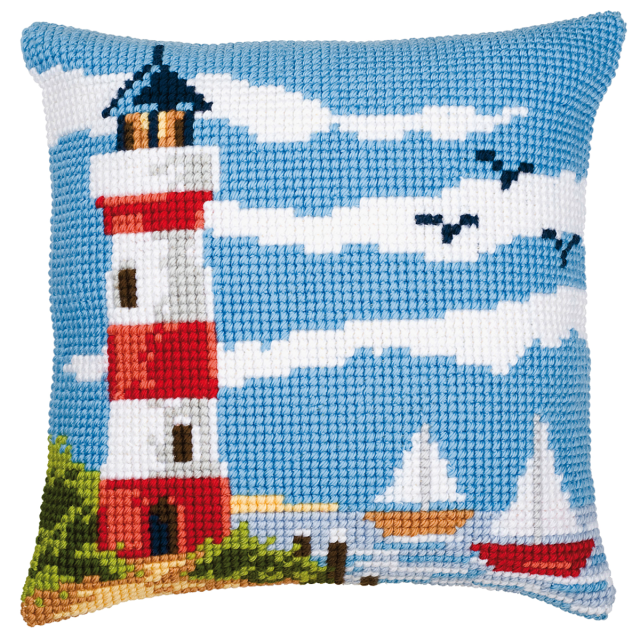 Buy Vervaco Lighthouse Scene Cushion Cross Stitch Kit by World of Jewellery