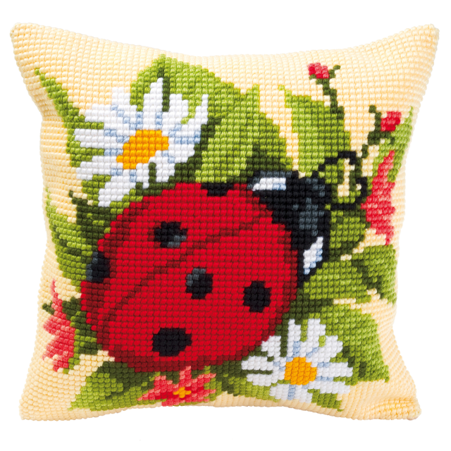 Buy Vervaco Ladybird Cushion Cross Stitch Kit by World of Jewellery