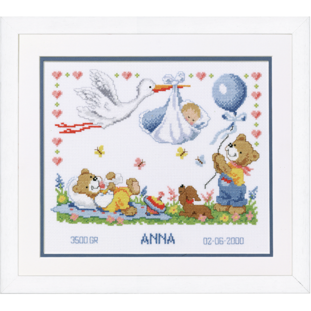 Buy Vervaco Birth Record New Arrival Cross Stitch Kit by World of Jewellery