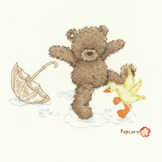 Buy Popcorn Splashing Around Cross Stitch Kit by World of Jewellery