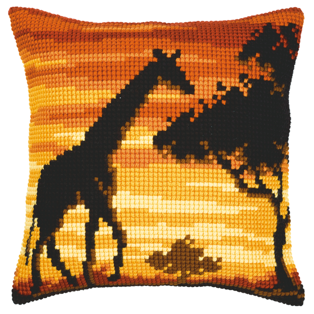 Buy Vervaco Sunset Giraffe Cushion Cross Stitch Kit by World of Jewellery