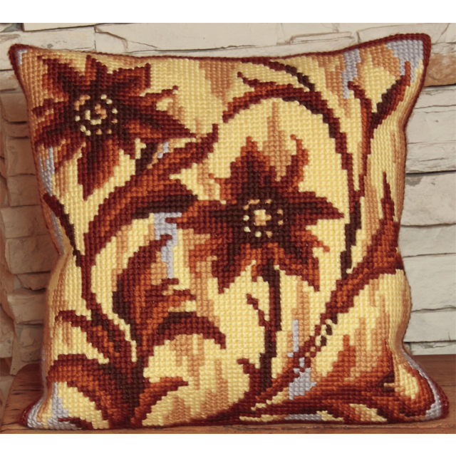 Buy Collection dArt Silhouette in Middle Cushion Cross Stitch Kit by World of Jewellery