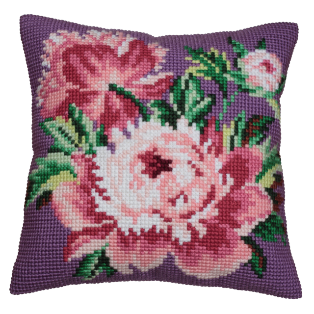 Buy Collection dArt Cabbage Rose Cushion Cross Stitch Kit by World of Jewellery