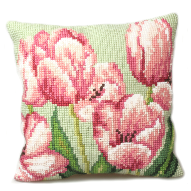 Buy Collection dArt Tulip Cushion Cross Stitch Kit by World of Jewellery