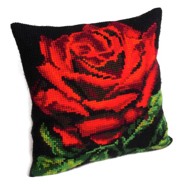 Buy Collection dArt Damask Rose Cushion Cross Stitch Kit by World of Jewellery