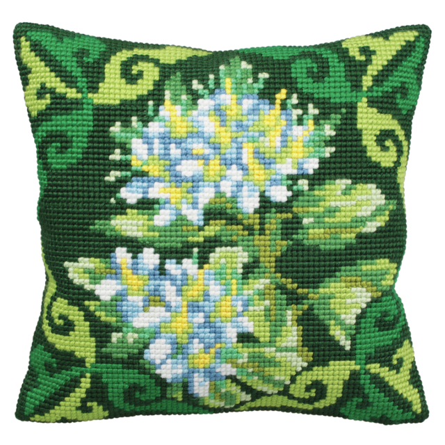 Buy Collection dArt Green Ledum Cushion Cross Stitch Kit by World of Jewellery