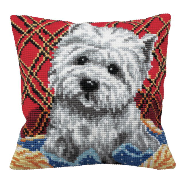 Buy Collection dArt Bichon Cushion Cross Stitch Kit by World of Jewellery