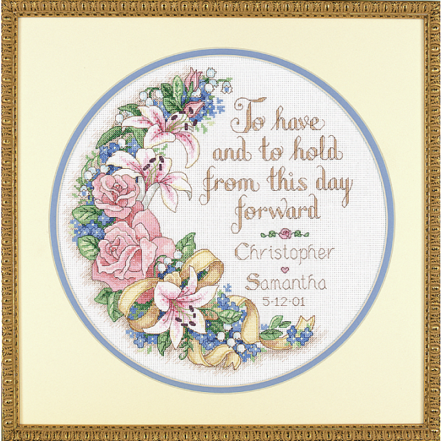 Buy Dimensions Wedding Record To Have & To Hold Cross Stitch Kit by World of Jewellery