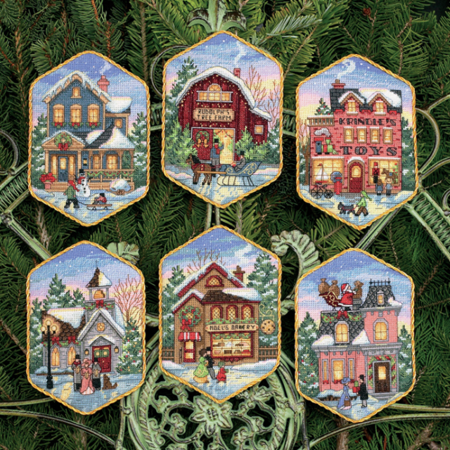 Buy Dimensions Xmas Village Ornament Cross Stitch Kit by World of Jewellery