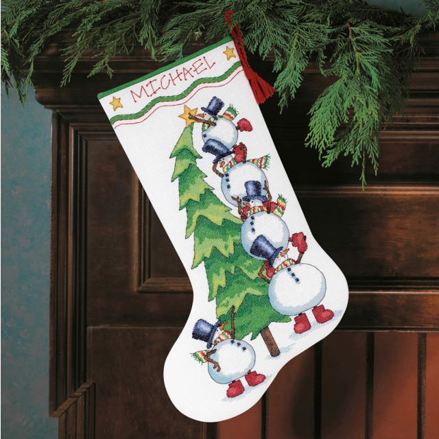 Buy Dimensions Trimming the Tree Stockings Cross Stitch Kit by World of Jewellery