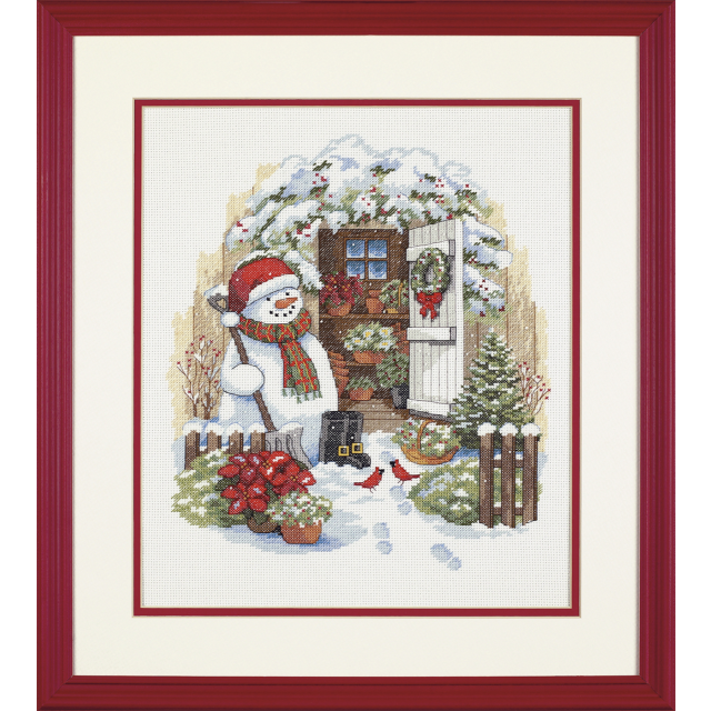 Buy Dimensions Garden Shed Snowman Cross Stitch Kit by World of Jewellery